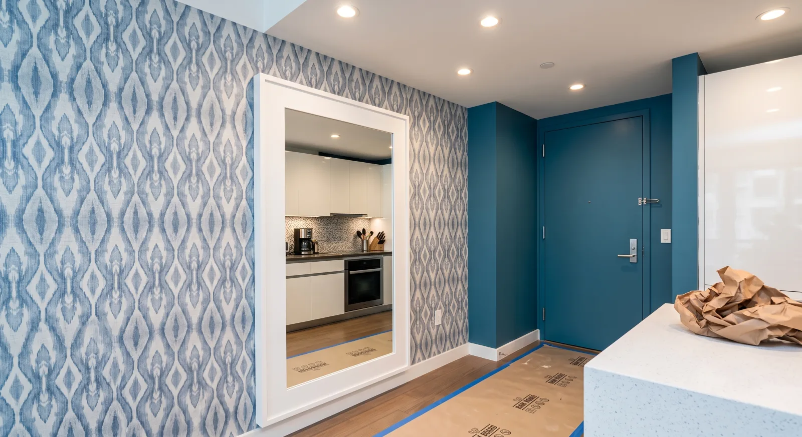 Apartment hallway after wallpaper installation by GCA